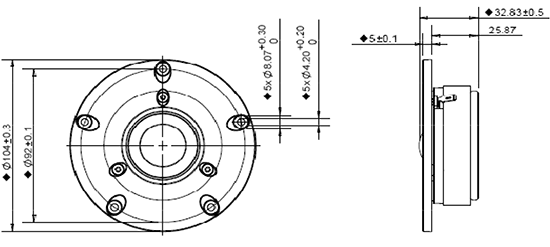 DX25TG0904 dimensions