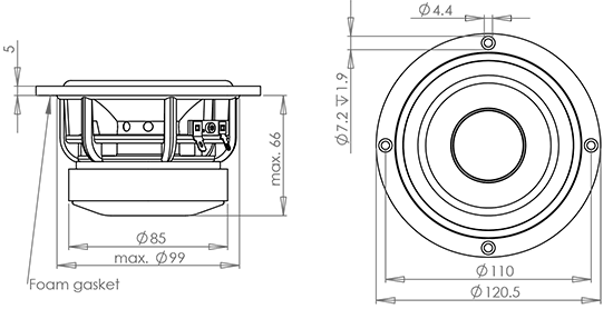 WF120BD05 dimensions