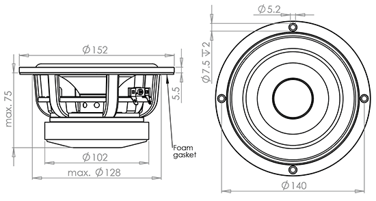 WF152BD06 dimensions