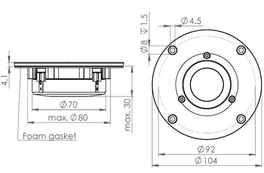 TW030WA10 DIMENSIONS